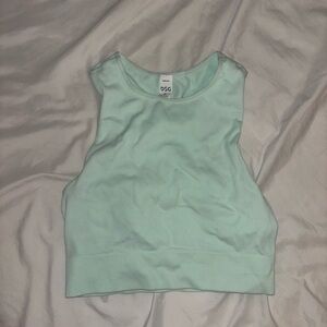 DSG Green Fitted Crop Tank Top